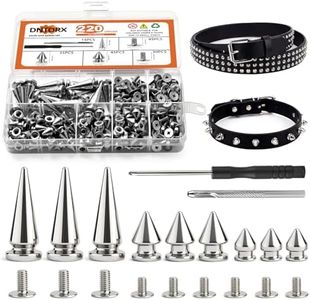 220 Pcs Studs for Clothing, 3 Sizes Cone Spikes Metal Tree Spikes