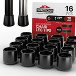 X-Protector Rubber Chair Leg Caps - 16 PCS 28mm Rubber Feet for Furniture - Non-Slip Rubber Furniture Feet - Black Chair Leg Covers - Rubber End Caps - Rubber Furniture Feet - Prevent Scratches!