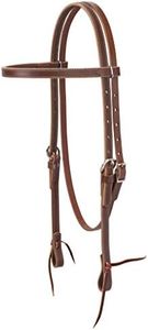 Weaver Leather Latigo Leather Browband Headstall, Brown, 5/8