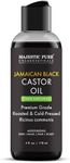Majestic Pure Jamaican Black Castor Oil - 100% Pure & Natural - Premium Grade, Cold Pressed, Hexane Free - Hair, Eyelashes, Eyebrows, Nails - Moisturizing & Nourishing - 4 Fl Oz