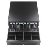 GOBBLER Electronic & Manual Metal Cash Drawer for Point of Sale (POS) System with Coin Tray, 5 Bill / 8 Coin (Black) [Cash Drawer]