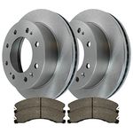 AutoShack Front Brake Rotors and Performance Ceramic Pads Set Driver and Passenger Side Replacement for 2011-2019 Chevrolet Silverado GMC Sierra 2500HD 3500HD HD 6.0L 6.6L V8 4WD RWD BRKPKG056129