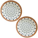 OLWICK® Ceramic Dinner Plates, 8 inches Round Kitchen Dinner Dishes for Dessert, Appetizer, Pasta, Salad, Sandwich, Microwave Oven Dishwasher Safe, Set of 2