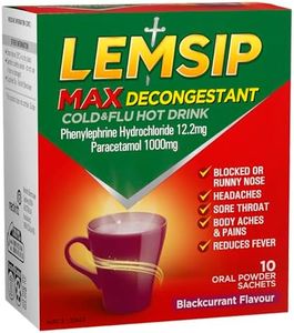 Lemsip Max Cold and Flu with Decongestant Hot Drink Blackcurrant (10 Pack)