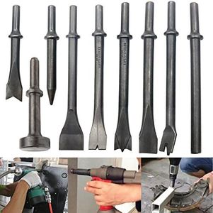 GreatBBA 9 Piece Pneumatic Chisel Air Hammer Punch Chipping Bits Set