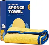 PETHROOM Sponge Dog Towels for Drying Dogs, Cats & Puppies Alike | Lightweight, Highly Absorbent & Quick Drying Doggie Dryer Microfiber Towel | Pet Bath Towel That Absorbs Water Like a Sponge (Large)