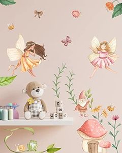 Fairy Angel Wall Sticker Flower Fairy Wall Decals Fairy Nursery Decor Fairy Garden Wall Decals Baby Girls Room Decals Girls Bedroom Wall Art Windows Decor Bathroom Decor