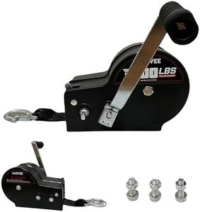 Garvee 3500lbs Heavy Duty Boat Trailer Winch with 33ft Strap, 4:1/8:1 Gear Ratio Hand Winch, Portable Hand Crank Winch for Towing Pulling Boat Trailer Truck RV ATV Jet Ski & Off-Road Recovery