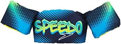 Speedo Begin to Swim Safe Splasher Water Wings Kid's Swim Aid - 33 to 55 lbs, Blue Digi Spots