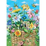 RICUVED Flowers Diamond Painting Art, Cats Diamond Painting Kits for Adults, Spring Diamonds Art Kits 5D Full Round Drill Diamond Painting Gem Arts and Crafts for Gift Wall Decor 12x16Inch/30x40cm