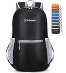 ZOMAKE Ultra Lightweight Foldable Backpack - Packable Rucksack 20L Small Packable Backpcks Walking Rucksacks Water Resistant Travel Daypack For Men Women Outdoor Hiking - (Black)