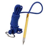 10 Foot 550lb Paracord Fishing Stringer Fish Holder with Metal Threading Needle and 1 Inch Split Ring (Electric Blue)