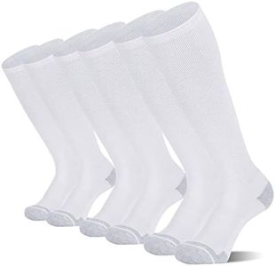 CS CELERSPORT 3 Pack Baseball Softball Socks Over the Calf Sports Tube Socks for Youth Men and Women Large White
