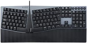 Perixx PERIBOARD-535BL Wired Mechanical Ergonomic Keyboard - Full Size - Blue Low Profile Clicky Keys - Programmable Macro - Compatible with Windows and Mac OS X - QWERTY English