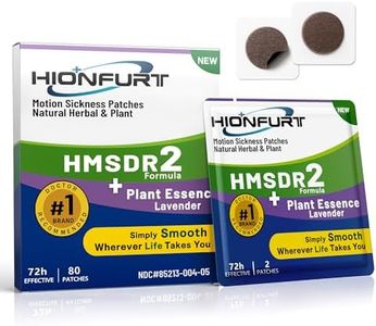 Hionfurt HMSDR2 80ct Motion Sickness Patches with Plant Essence – Lavender – Sea Sickness Patches for Cruise, Car, Airplane – Non-Drowsy, 72H Lasting