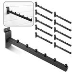 Tatuo 10 Pack Black 6 Ball Waterfall for Slatwall, 12 Inch Slat Wall Accessory Slatwall Hooks and Hangers for Clothing Retail Garage Shop Display