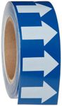 Brady 91423 2" Width, 90' Length, B-946 High Performance Vinyl, White On Blue Color Arrow Tape, Legend (Arrow Pictogram)