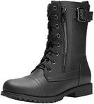 DREAM PAIRS Women's Mission Black Combat Mid Calf Boots Size 11 US/ 9 UK