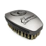 Crown Quality Products 360 Sport Wave Caesar 2.0 Boar Bristle Hairbrush, Medium, Smoke Gray - Non-Slip Grip, Waterproof Design