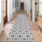 SHACOS Runner Rug for Entryway 66x213 cm Long Hallway Runner Rug Non Slip Washable Hall Runner Rug Floor Carpet Runner for Hallway Kitchen Laundry Room (Grey)