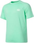 Willit Men's Rashguard Swim Shirt Short Sleeve UPF 50+ Sun Protection Shirt SPF Quick Dry Water Shirt Light Green L