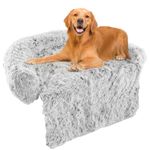 Maxmass Pet Sofa Bed, Plush Dog Couch Mat with Removable Cover and Double Anti-Slip Design, Washable Puppy Mattress for Small Medium Large Dogs Cats (L, Grey)