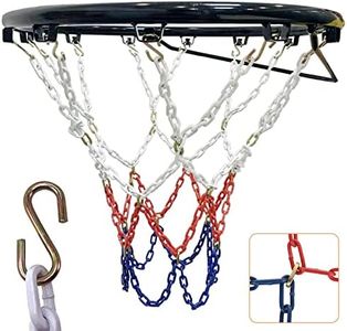 Heavy Duty Chain Basketball Net Replacement, Stainless Steel Chain Net for Basketball Hoop, Standard Braided Metal Chain Basketball Net (21 Inch), Fit Most Standard Hoops for Outdoor Indoor Use