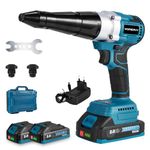 Yofidra Cordless Rivet Gun, 4815 Brushless Riveting Gun, 20mm Stroke Electric Rivet Gun with 2.0Ah Battery, Electric Drill Riveting Tool for Steel/Aluminium Rivets 2.4-5.0mm