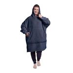 Silentnight Snugsie Oversized Blanket Hoodie – Big Ultra Soft Sherpa Fleece Warm Cosy Hooded Giant Wearable Blanket Hoody Throw for Women Men Adults Teens – Navy Blue