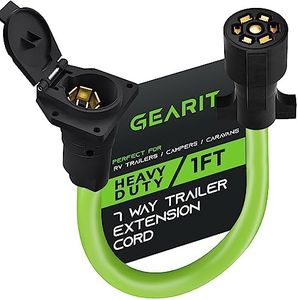 GearIT Heavy Duty 7 Way Plug Inline Trailer Cord with 7 Gang Junction Box