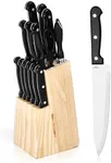 Bruntmor Cooking Knife Set - Black Stainless Steel Sharp Knife Set - Professional Cooking Kitchen Knives Set - For Cutting Meat and Any Recipe - Kitchen Essentials for Best Cooking Experience