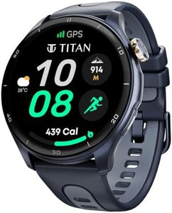 Titan Celestor 1.43" AMOLED Smart Watch with Built-in GPS, Advanced Health Intelligence, AI Voice Assistant, Aluminium Case, 100+ Sports Modes, Water Resistance – Smartwatch for Men & Women (Blue)