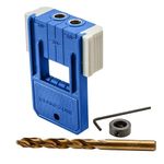 Rockler 3/8” Doweling Jig Kit w/Drill Bit & Stop Collar – Wood Dowel Jig kit – Dual Edge Stops for Easy Alignment w/Dovetail – Durable Nylon Jig w/Steel Bushings – Dowel Jointer Jig w/Hex Wrench