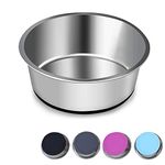 SUOXU Thick Stainless Steel Dog Bowl, Dog Cat Plate Bowls With Non-slip silicone Bases,Puppy Feeding Bowls,Dishwasher Safe Dog Cat Water Bowls and Feeder Bowls（S-14cm）