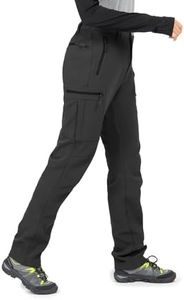 Wespornow Women's-Fleece-Lined-Hiking-Pants Snow-Ski-Pants Water-Resistance-Outdoor-Softshell-Insulated-Pants for Winter (Dark Grey, X-Small)
