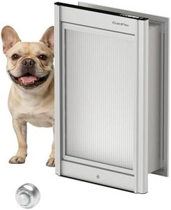 iGuardPaw Automatic Dog Door, Heavy-Duty Aluminum Electronic Pet Door with Collar Sensor, Energy-Efficient Insulated for Interior/Exterior Wall,Featuring Secure Lock & Anti-Pinch Design(Silver-Medium)
