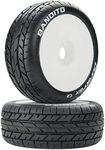 Duratrax X-Cons 1:8 Scale RC Buggy Tires with Foam Inserts,Mounted Bandito Mounted, C2 White