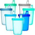 Youngever 7 Pack Kids Sippy Cups, Sippy Cups for Infant, Kids, Toddler, 7 Coastal Colors Sippy Cups