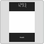 Vitafit Digital Body Weight Bathroom Scale, Weighing Professional Since 2001, Crystal Clear LED and Step-On, Batteries Included, 400lb/180kg, Silver