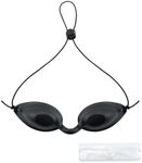 Mebamce Safety Tanning Goggles and Durable Eye Patch Light Protection Eyewear with Transparent Bags for Patients in IPL, UV, Infrared LED Light Therapy Sunbathing on the Beach - Black