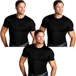 3 Pack Insta Slim Men s Firming Compression Crew Neck Shirt Black X-Large
