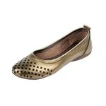 OZURI Women's Laser Cut Leather Ballerinas | Casual & Formal Footwear - (k-22-643) (Brown, 8)