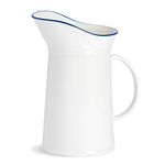 Nicola Spring Country Farmhouse White Water Jug with Pourer Spout - 1 Litre