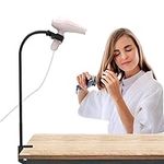 Linkidea Hands Free Blow Dryer Holder, Stainless Steel Grooming Dryer Hose Stand, Adjustable Hair Dryer Clamp Mount for Dog Pet Grooming Table Countertop (Black)