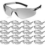 20 Pcs Safety Glasses UV Scratch Resistant Eyewear Polycarbonate Goggles Clear Protective Eyewear for Lab Science (Gray)