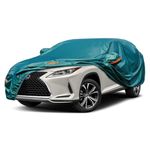 Kayme Lightweight SUV Car Cover Waterproof All Weather with Lock, Outdoor Full Cover UV Protection, Universal Fit for Lexus RX, Toyota Highlander, Porsche Cayenne, Audi Q7, BMW X5（191-200 inch, Green