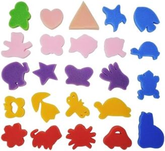 DAZZLUXE Lot de 24 Éponges Multiformes pour Peinture - Tampons Colorés pour Motifs - Outils DIY et Artisanat pour Enfants