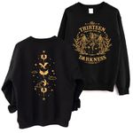 Munla The Thirteen Throne Of Glass Sweatshirt - From Now Until The Darkness Claims Us Sjm Sweater, Black, X-Large