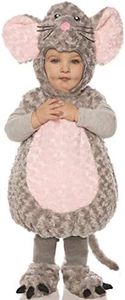 UNDERWRAPS unisex child Toddler's Plush Mouse Belly Babies Costume, Gray, Medium US