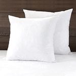 APSMILE 18x18 Down Feather Throw Pillow Inserts 2 Pack - Premium Soft Cotton Euro Square Decorative Pillow Core Set for Bed, Sofa, Couch, Ivory White